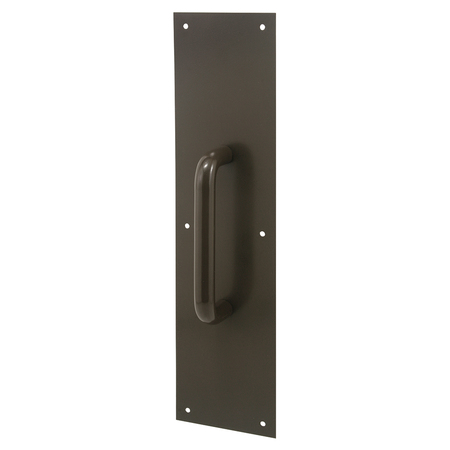 PRIME-LINE 4 x 16 in. Bronze Door Pull and Plate Single Plate J 4668